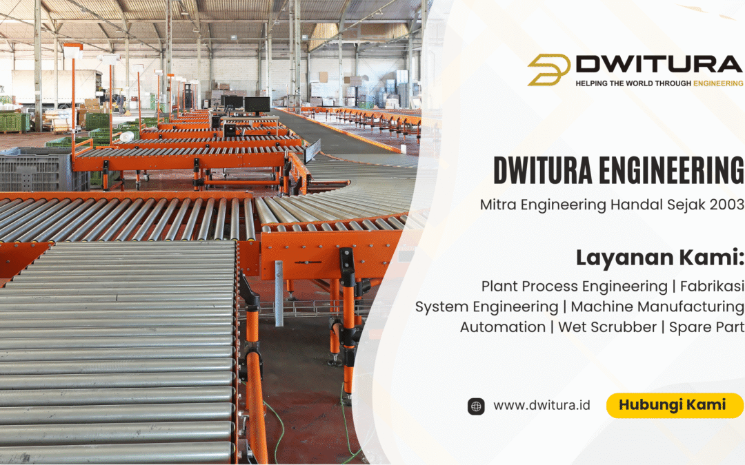 conveyor system adalah komponen penting jalannya operasional produksi industri. Dwitura Engineering ahli conveyor Indonesia