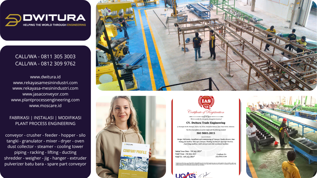 dwitura engineering jasa conveyor fabrikasi system engineering indonesia jawa timur surabaya