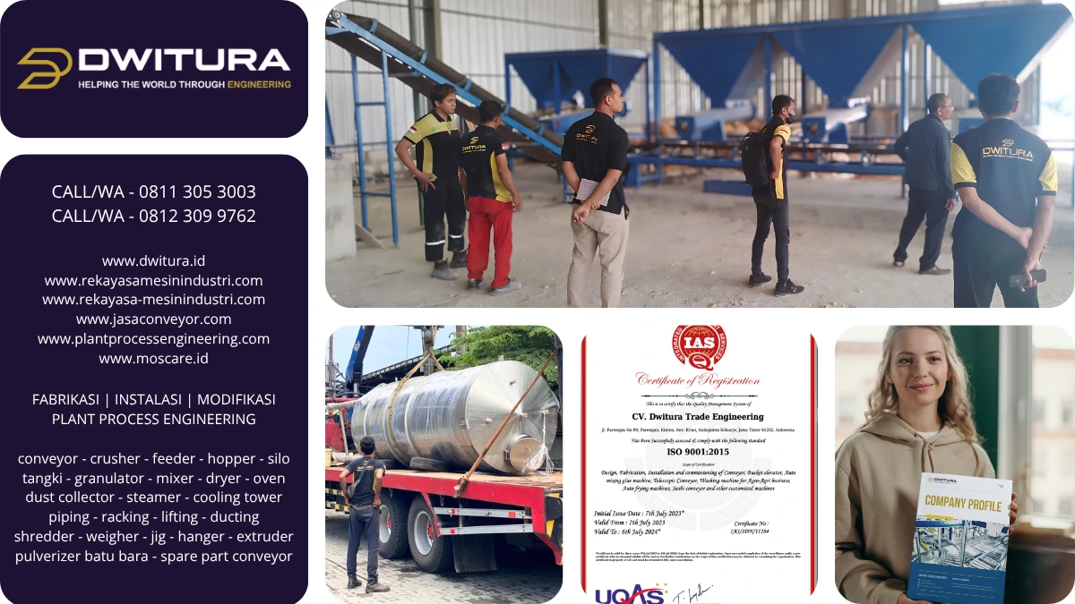 Layanan fabrikasi bucket elevator dwitura engineering